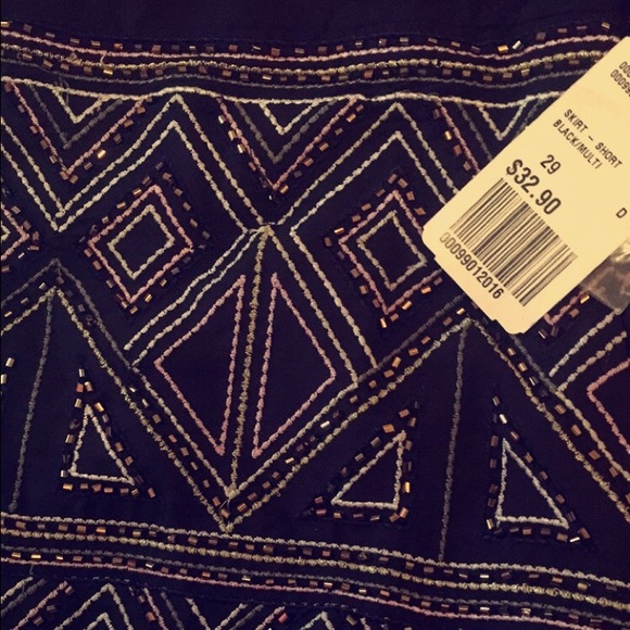 NWT Black/Multi Beaded Skirt - Picture 2 of 3