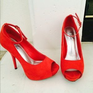 cherry red stiletto heels