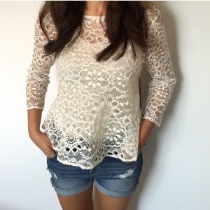 FL+L Lace Peplum Top