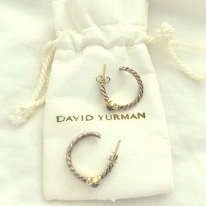 David Yurman Silver Hoops