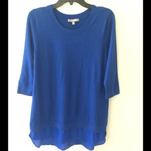 Quarter-Sleeve Shirt in Cobalt Blue