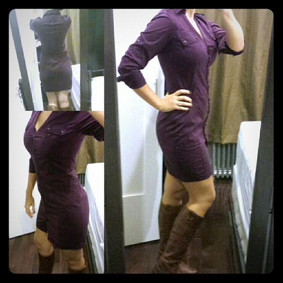 Express Dresses & Skirts - EXPRESS Plum Button Down Dress