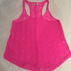 Pink lace Hollister Tank