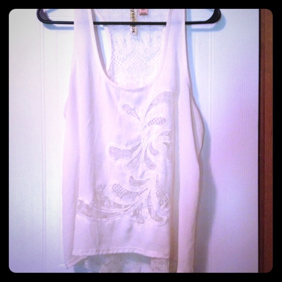 White Laced Tank Top
