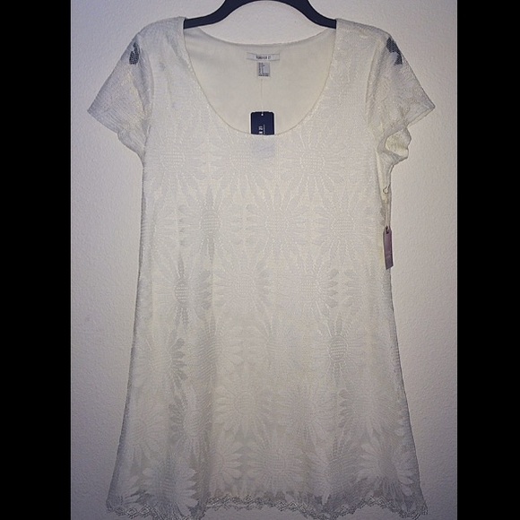 short white lace dress