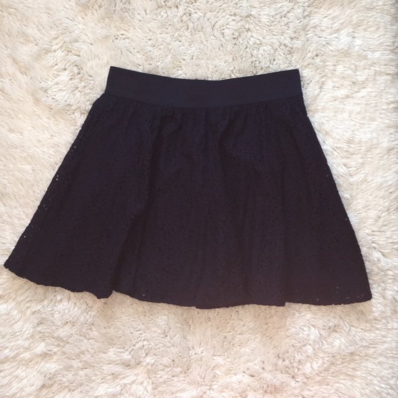 Navy Lace Skater Skirt