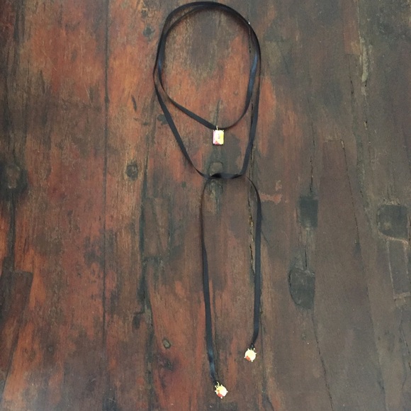 Rhinestone Lariat Choker Necklace