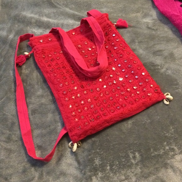 Red Cross body tote made in India