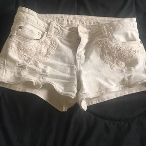 White Lacy Shorts
