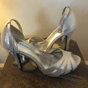 Silver high heels