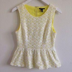 White yellow Forever 21 Top