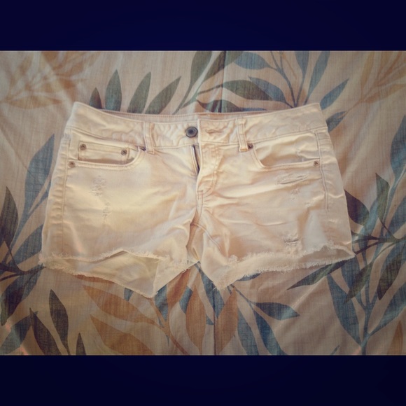 White denim shorts
