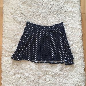 Navy Blue Polka Dot Skater Skirt