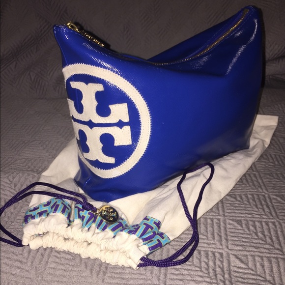 Deep Blue Tory Burch Cosmetic Bag