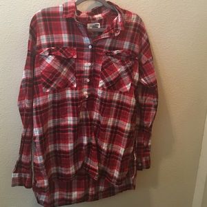 Old Navy Red Boyfriend Flannel