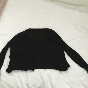 Long sleeve lace up Brandy Melville top
