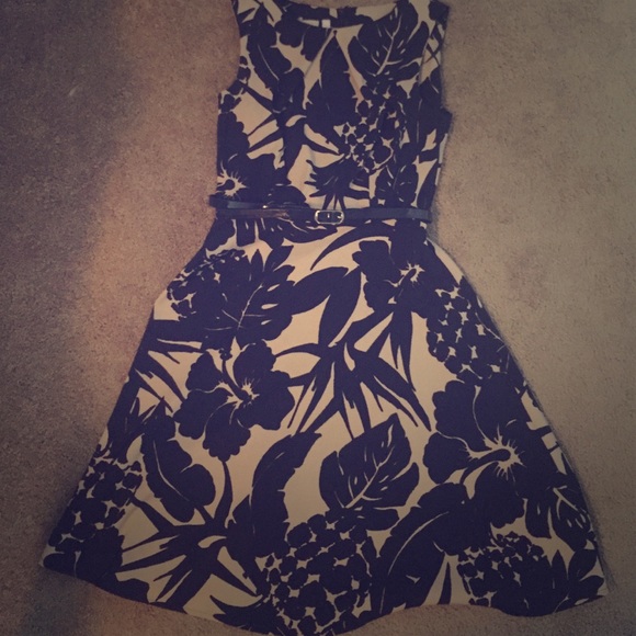 DressBarn Midi Blue Floral Dress