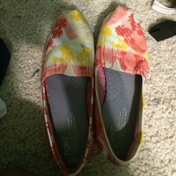 sun set palm tree Toms! Custom made worn once