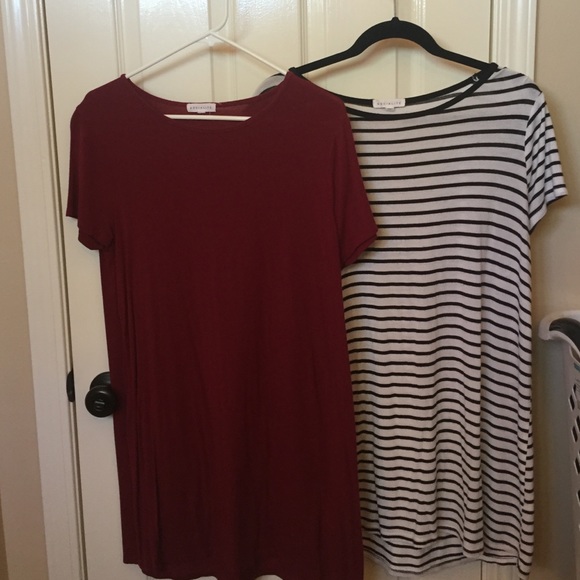 T shirt dress (maroon)