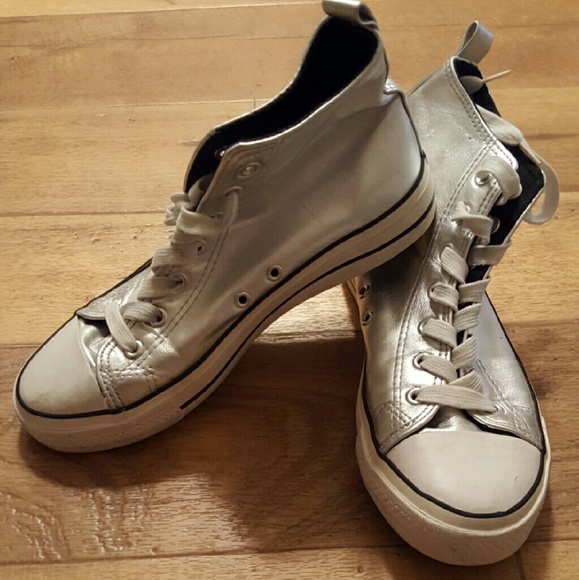 Silver metallic high tops