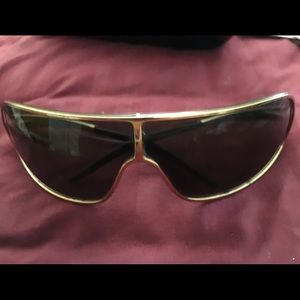GUCCI GG 1661/S Gold  Black Shield Sunglasses