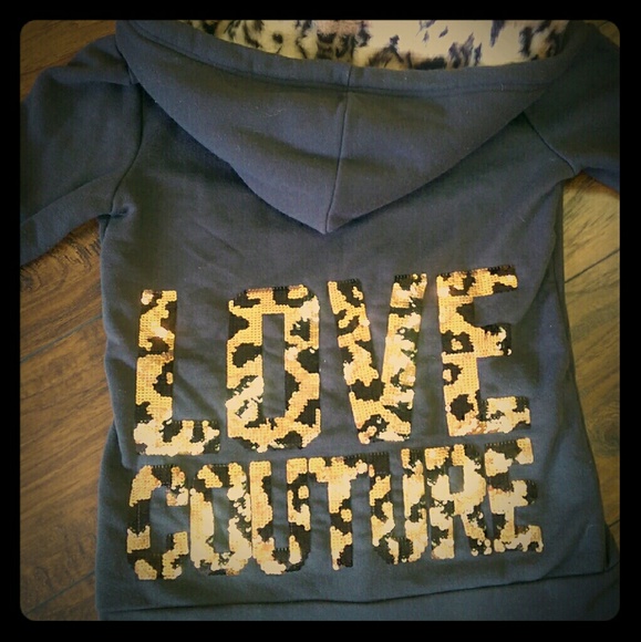 Leopard Faux Fur Juicy Couture Grey Hoodie