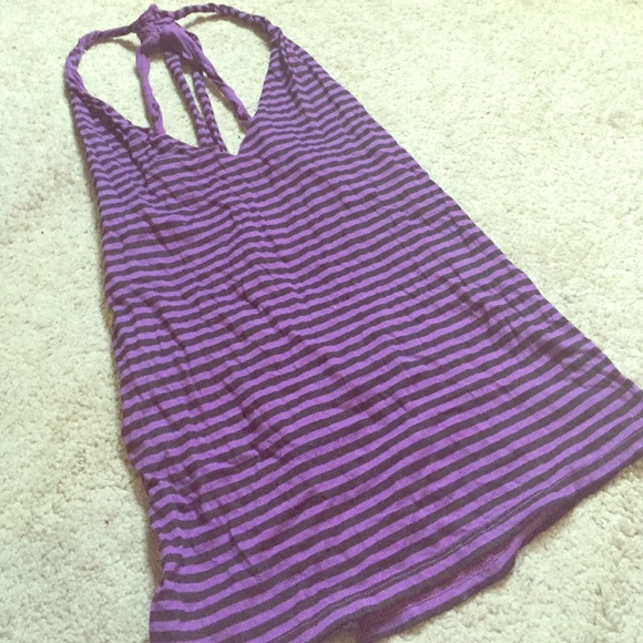 Black & purple striped tank