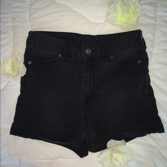 Dark heather grey high waisted shorts