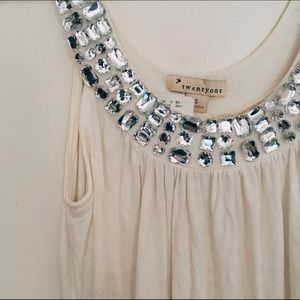 Embellished Cream Top NWT