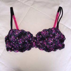 Victoria's Secret Pink lace floral bustier bra