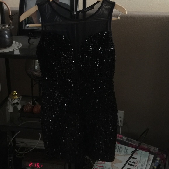 Sequined black dress