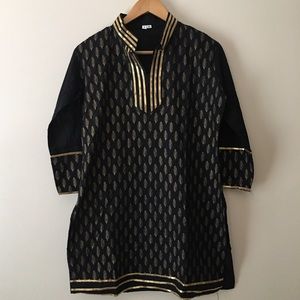 Black & Gold Indian Kurti