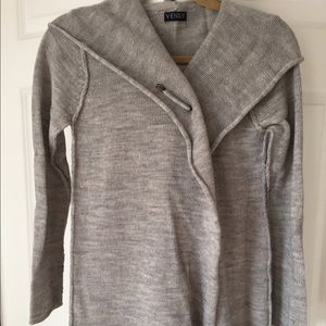 Hooded sweater cardigan