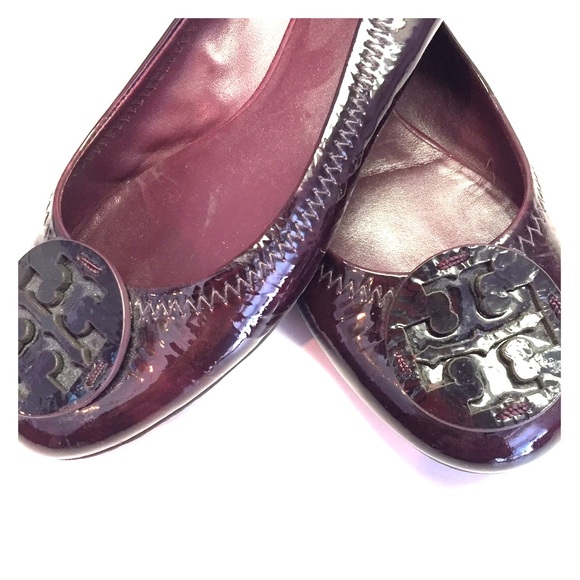 Tory Burch Purple Patent Leather Reva Flats