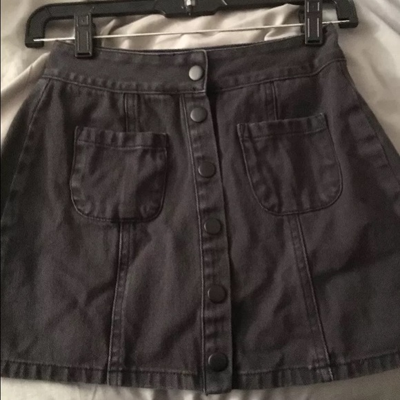 brandy Melville black denim button skirt
