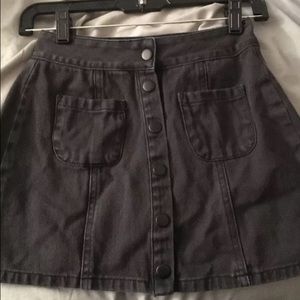 brandy Melville black denim button skirt