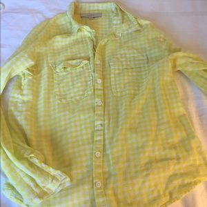 Loft plaid button down thin cotton top