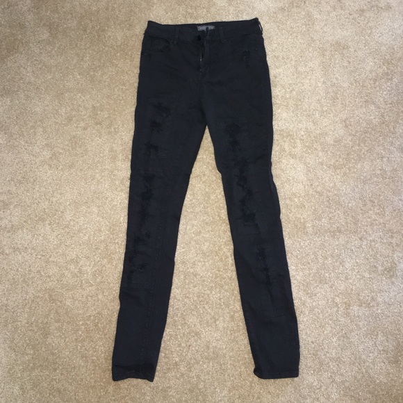 Distressed black jeans