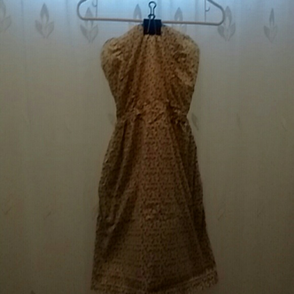 Green and white cotton pattern  dress