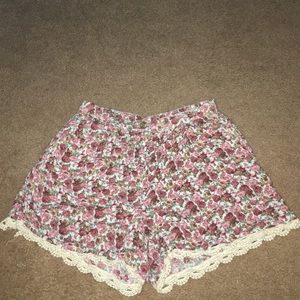 Floral High Waisted Shorts