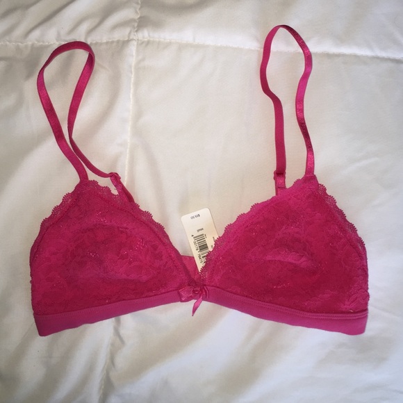 Pink/fuchsia lace bralette size S
