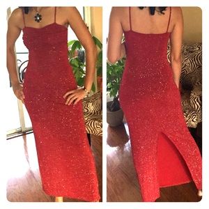 Glittery Sparkle Jessica Rabbit Red Dress Bodycon