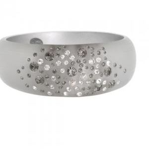 Frosted Resin Thick Bangle W/ Crystals-3 colors