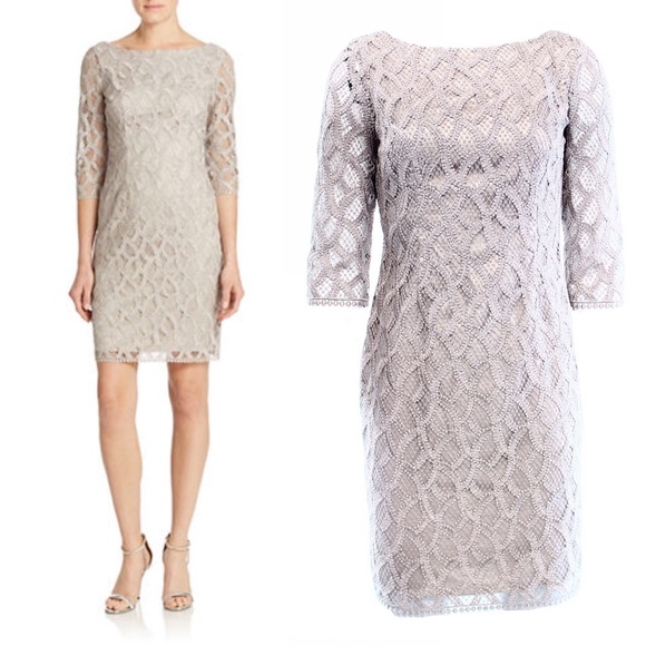 Vince Camuto silver lace dress