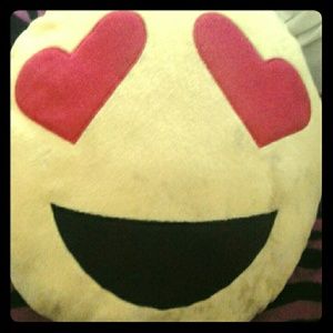 Heart eyes emoji pillow
