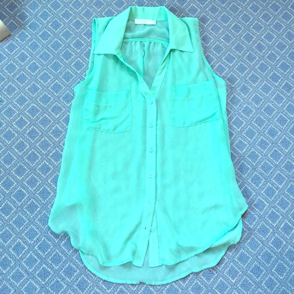 Turquoise lush sheer top!