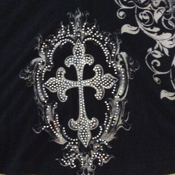 Vocal glam top with lace short-sleeves - Picture 4 of 4