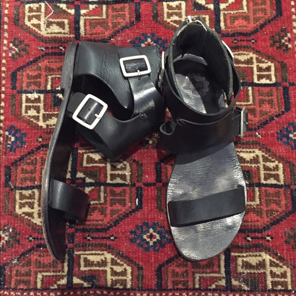 Urban Outfitters Black Nomad Ankle Wrap Sandal