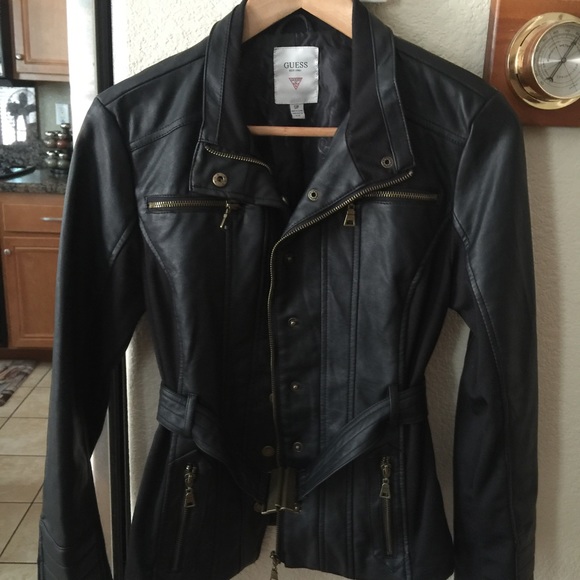 Faux leather guess jacket