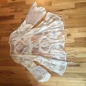 Blu-pepper Vintage sheer lace cover M